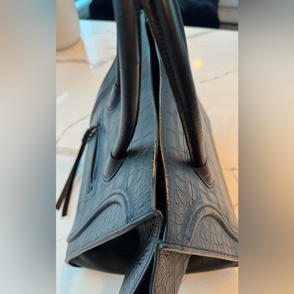 Celine Crocodile Embossed Phantom  / BLACK Medium Rare Edition 100% Authentic - Picture 6 of 15